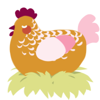 A orange and rose chicken with a half-lace pattern