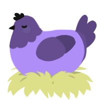 A lilac and overcast chicken with a head pattern