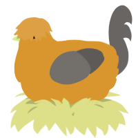 A orange and grey chicken