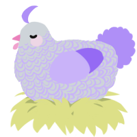 A mist and lilac chicken with a double-lace pattern