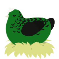 A leaf and black chicken with a half-lace pattern