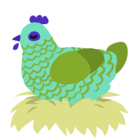 Saltwater Taffy, a mint and chartreuse chicken with a lace pattern