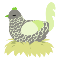 A ash and apple chicken with a lace pattern