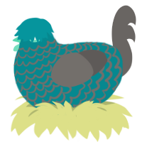 GetInto Hypnosis Mic, a teal and grey chicken with a lace pattern