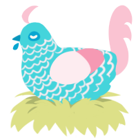 GetInto Hypnosis Mic, a aqua and rose chicken with a lace pattern