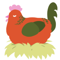 A vermilion and olive chicken with a neck-band pattern