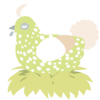 A lemon and cream chicken with a speckle pattern
