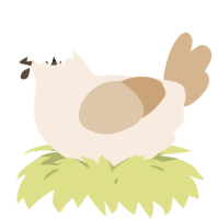 A cream and beige chicken