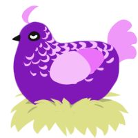 Berriful, a violet and lavender chicken with a half-lace pattern