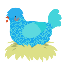 summer waves, a sky and aqua chicken with a double-lace pattern