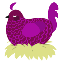A wine and plum chicken with a lace pattern