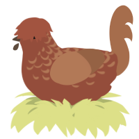 A russet and brown chicken with a half-lace pattern