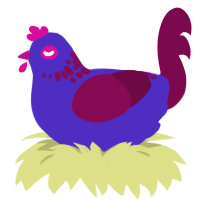 (unnamed), a indigo and wine chicken with a neck-speckle pattern