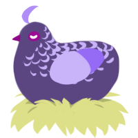 (unnamed), a overcast and lilac chicken with a half-lace pattern