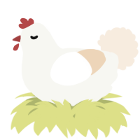 A white and cream chicken