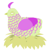 A apple and orchid chicken with a lace pattern