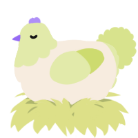 A cream and lemon chicken with a head pattern