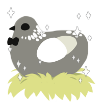 Cobblestone, a ash and white chicken with a neck-speckle pattern