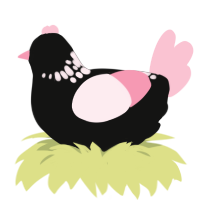 Corrupt Love, a black and rose chicken with a neck-speckle pattern