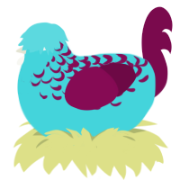 free, a aqua and wine chicken with a half-lace pattern
