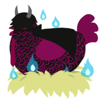 A black and wine chicken with a double-lace pattern