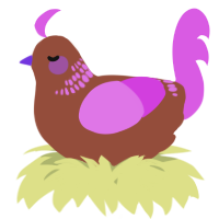 A russet and orchid chicken with a neck-band pattern