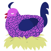 A orchid and navy chicken with a double-lace pattern