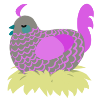 A ash and orchid chicken with a lace pattern
