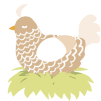A beige and cream chicken with a lace pattern