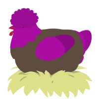 A bark and plum chicken with a head pattern