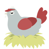 Lifeguard, a silver and red chicken