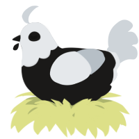 A sable and mist chicken with a head pattern
