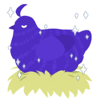 Indieband, a indigo chicken with a bar pattern