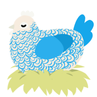 Porcelain, a cream and sky chicken with a double-lace pattern
