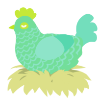 A spring and mint chicken with a lace pattern