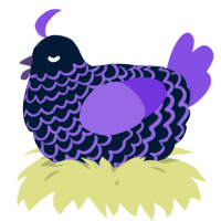 A tumblr and blurple chicken with a lace pattern