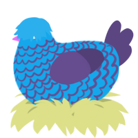 A sky and overcast chicken with a lace pattern