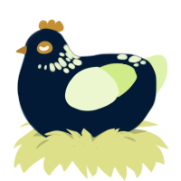 A tumblr and apple chicken with a neck-speckle pattern