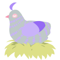 A silver and lilac chicken with a bar pattern