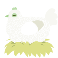 Clover, a white chicken with a double-lace pattern