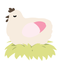 A cream and rose chicken