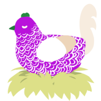 A amethyst and cream chicken with a double-lace pattern