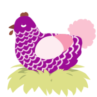 A plum and rose chicken with a lace pattern
