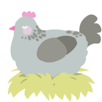 A silver and ash chicken with a neck-speckle pattern