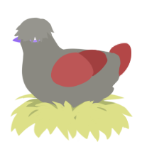 A ash and red chicken