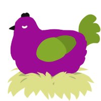 A plum and chartreuse chicken