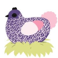 A overcast and rose chicken with a double-lace pattern