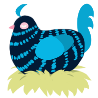 (unnamed), a tumblr and cerulean chicken with a bar pattern