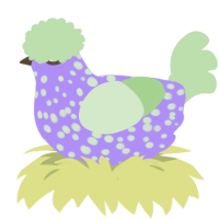 (unnamed), a lilac and gluppy chicken with a speckle pattern