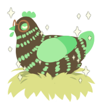 ココア, a bark and spring chicken with a bar pattern
